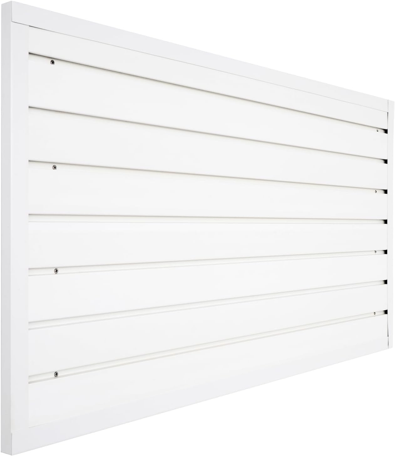 Slatwall Panel Garage Organizer, Heavy Duty Wall Mounted PVC Slat Wall Panels, Tool Organization Peg Board 4ft x 2ft (White)