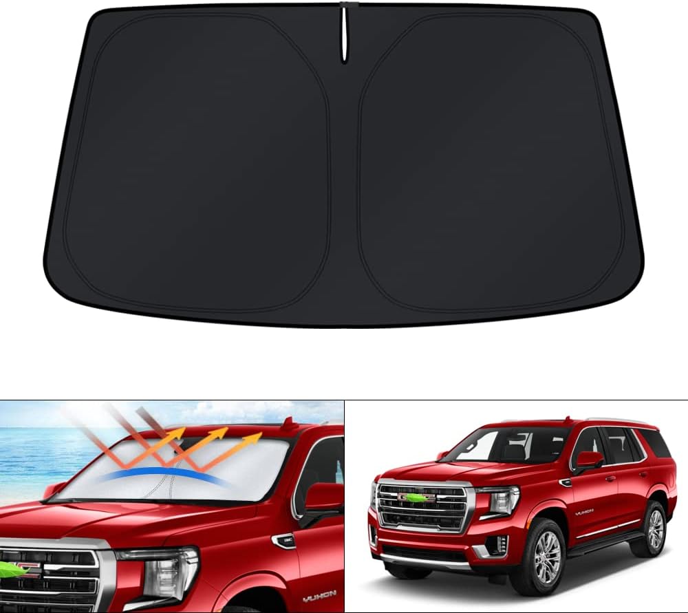 KUST Windshield Sun Shade fit for 2021-2025 Chevrolet Suburban/Chevy Suburban/GMC Yukon XL Accessories, Sun Visor Protector Foldable Blocks UV Rays Keep The Car Cooler