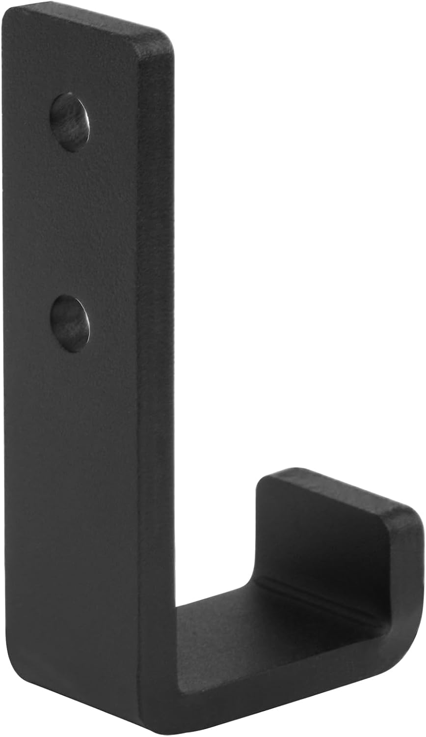 4 Pack 5-1/2" Heavy Duty Black Steel J Hook, Wall Mount Utility Hook, Load 260 lb, 1/4" Thick