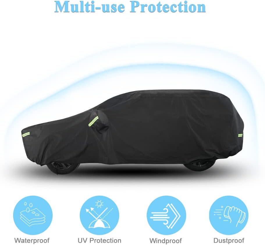 SUV Car Cover Custom Fit for Benz GLC, Waterproof All Weather Full Exterior Cover Rain Snow UV Protection Cover with Door Zipper
