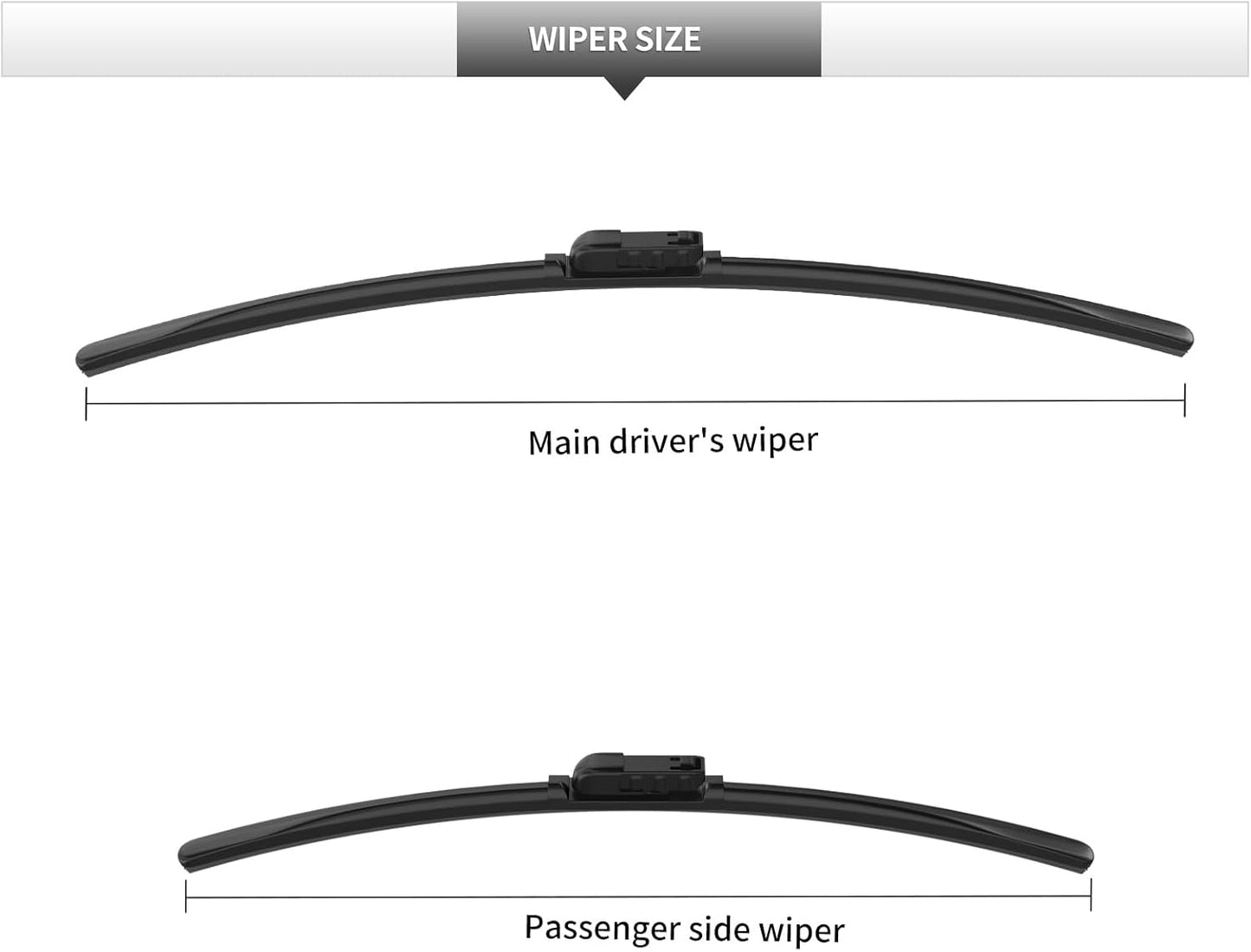 Front Windshield Wipers, 2-Piece Set for BMW 5 Series 530i 530e 540i M550i 2017 2018 2019 2020 2021 2022 2023 - Automotive Replacement Front Wiper Blades for Car Window