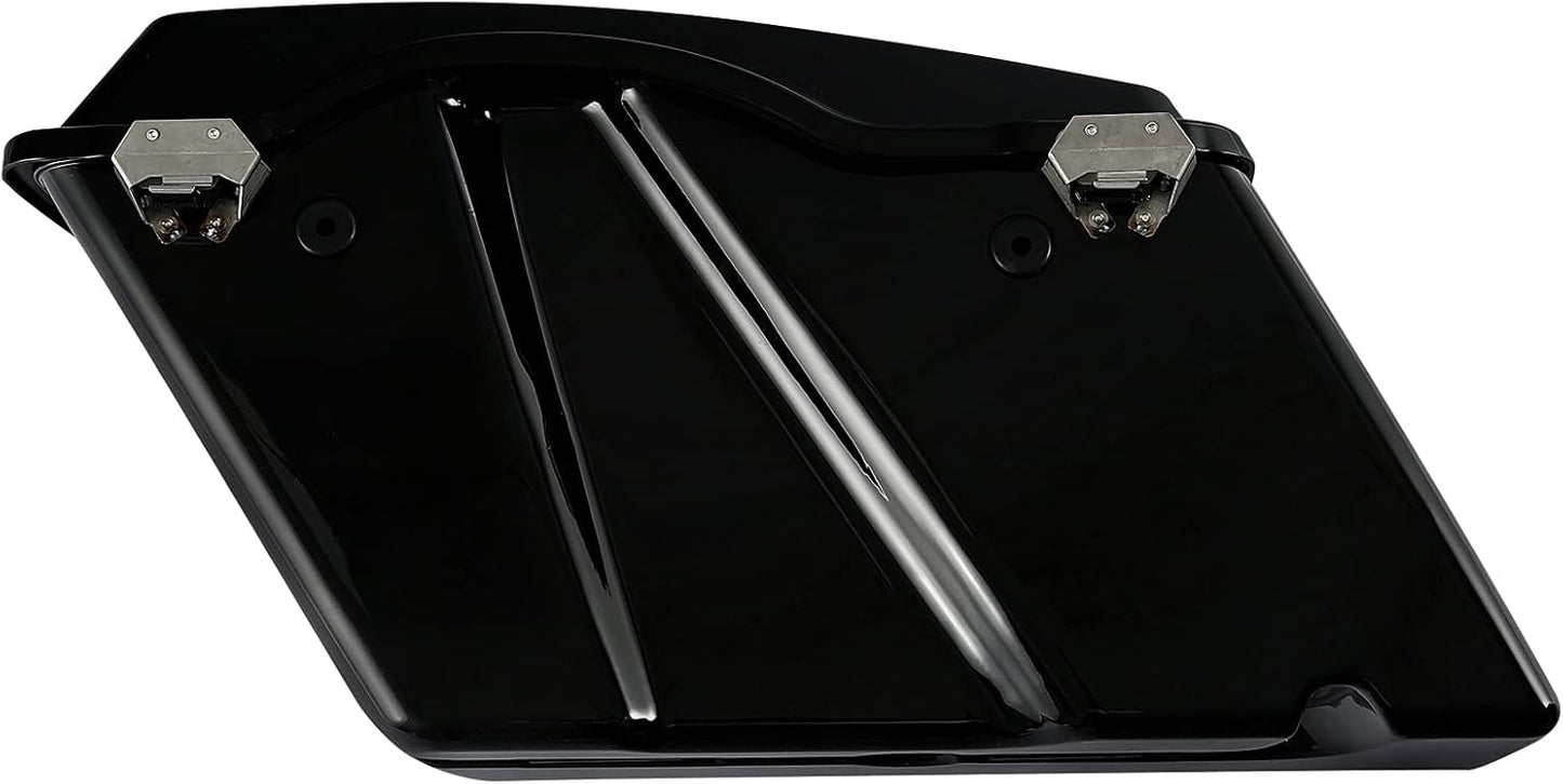 XFMT Hard Saddlebags Saddle Bag Turnk W/Black Conversion Brackets For Harley Heritage Softail Deluxe 1984-2017