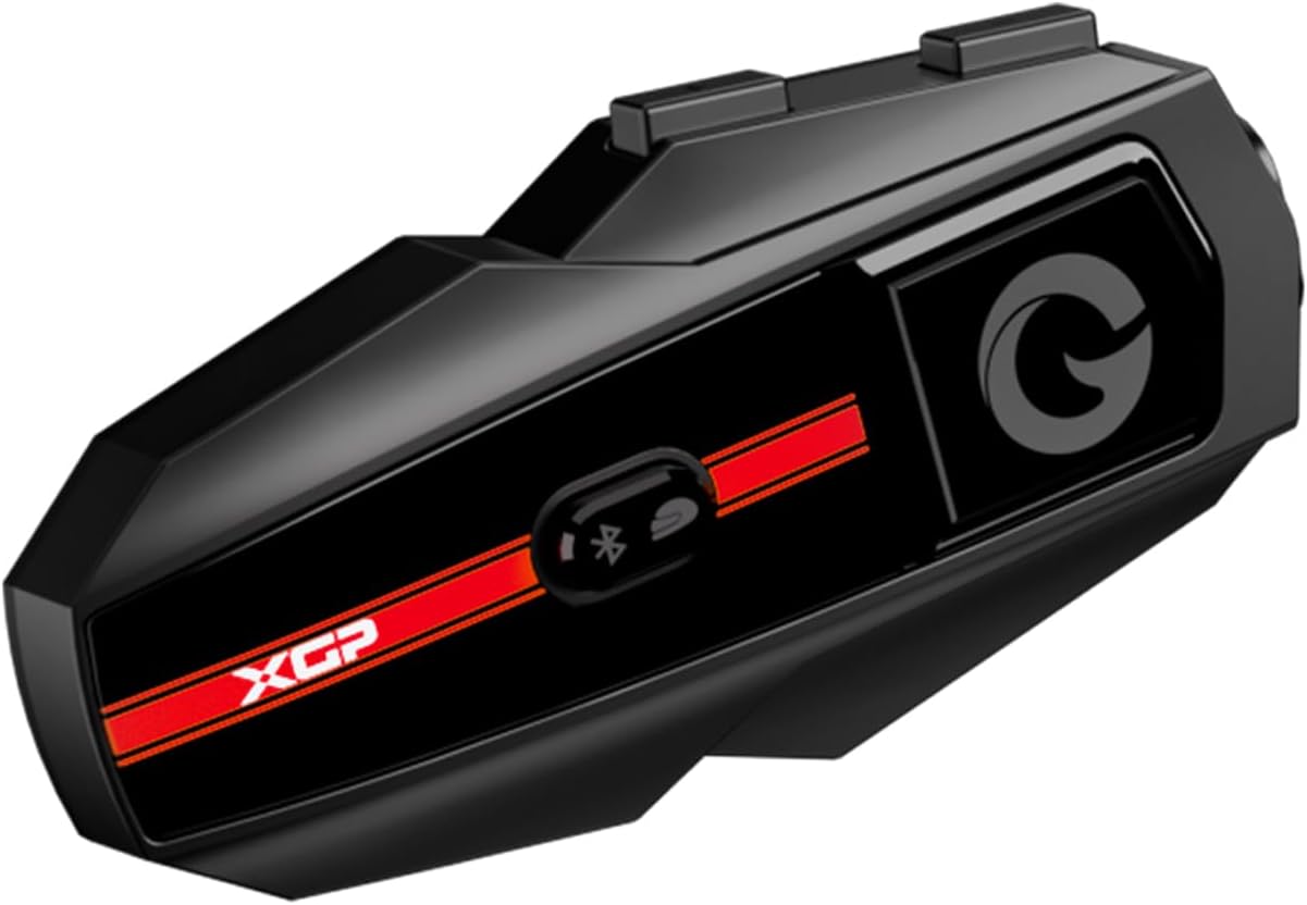 Motorcycle Bluetooth Headset V5.2 with Music Sharing, 2-Way Motorcycle Helmet Bluetooth with IP67 Waterproof, Helmet Intercom Communication Systems for Snowmobile/ATV/Ski, 1 Pack