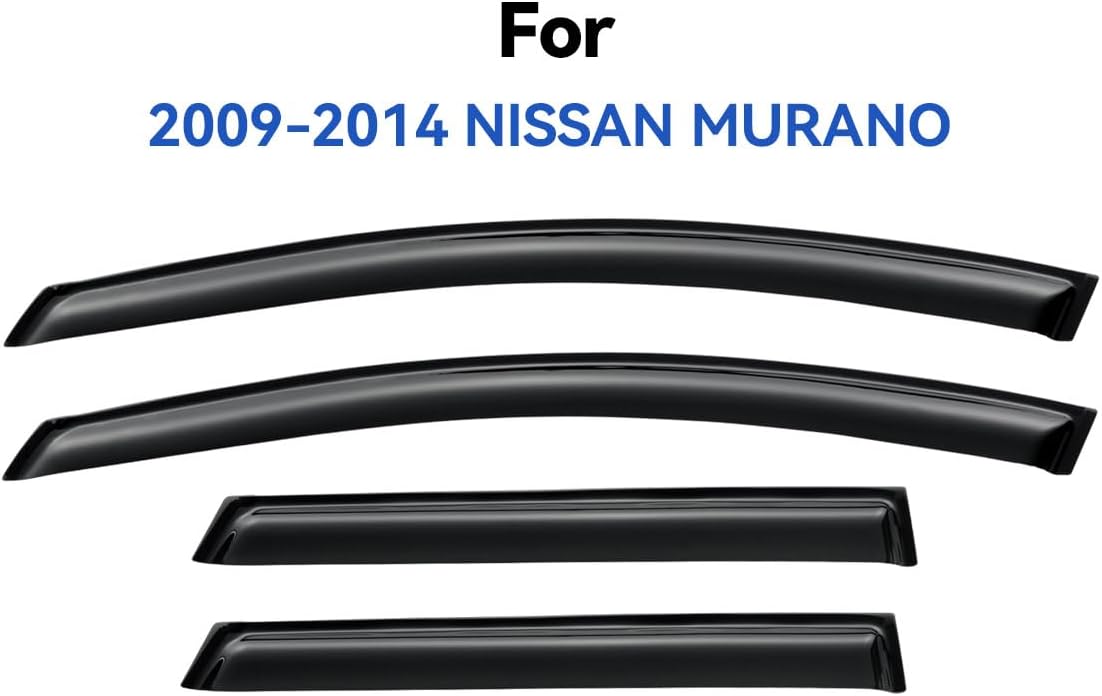 Window Visors Rain Guards Shield for 2009-2014 Nissan Murano, Out-Channel Window Vent Wind Deflectors Visors Shades for 09-14 Murano