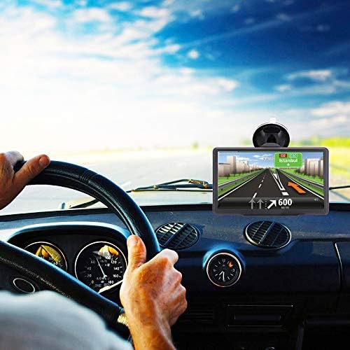 GPS Navigator for Car Truck RV, Latest 2025 Map, 7 inch Touch Screen Real Voice Spoken Turn-by-Turn Direction Reminding Navigation System for Cars, Vehicle GPS with Speed and Red Light Warning