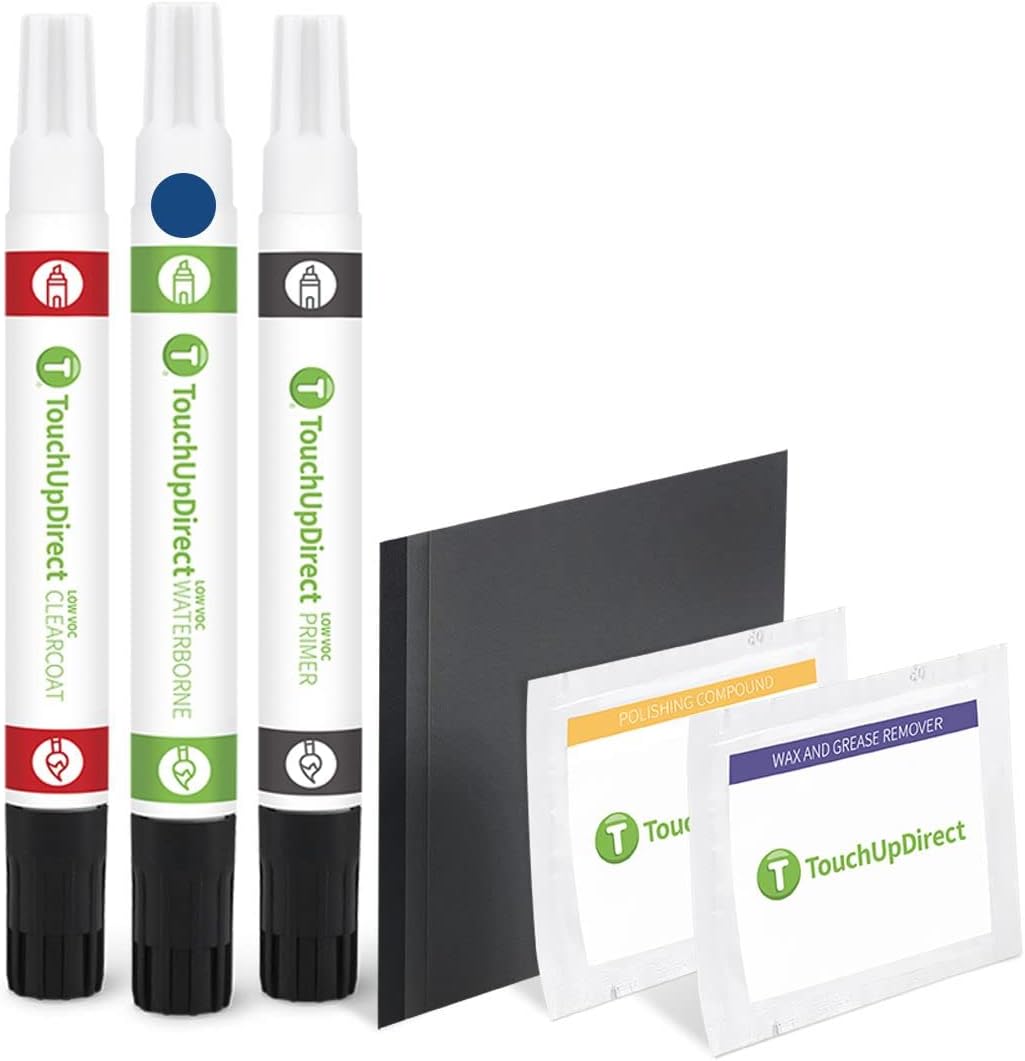 TouchUpDirect 8P4 Inigo Ink/Dark Blue Pearl for Toyota Exact Match Touch Up Paint Combo - Platinum Package