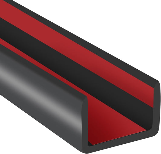 Rubber Edge Trim, Flexible Self-Adhesive U Shaped Peel and Stick Edge Banding, 1-3/8"(35mm) U Channel Edge Protector for Door Sides, Edge Guards for Woods, Furniture, 20Ft, Black Color