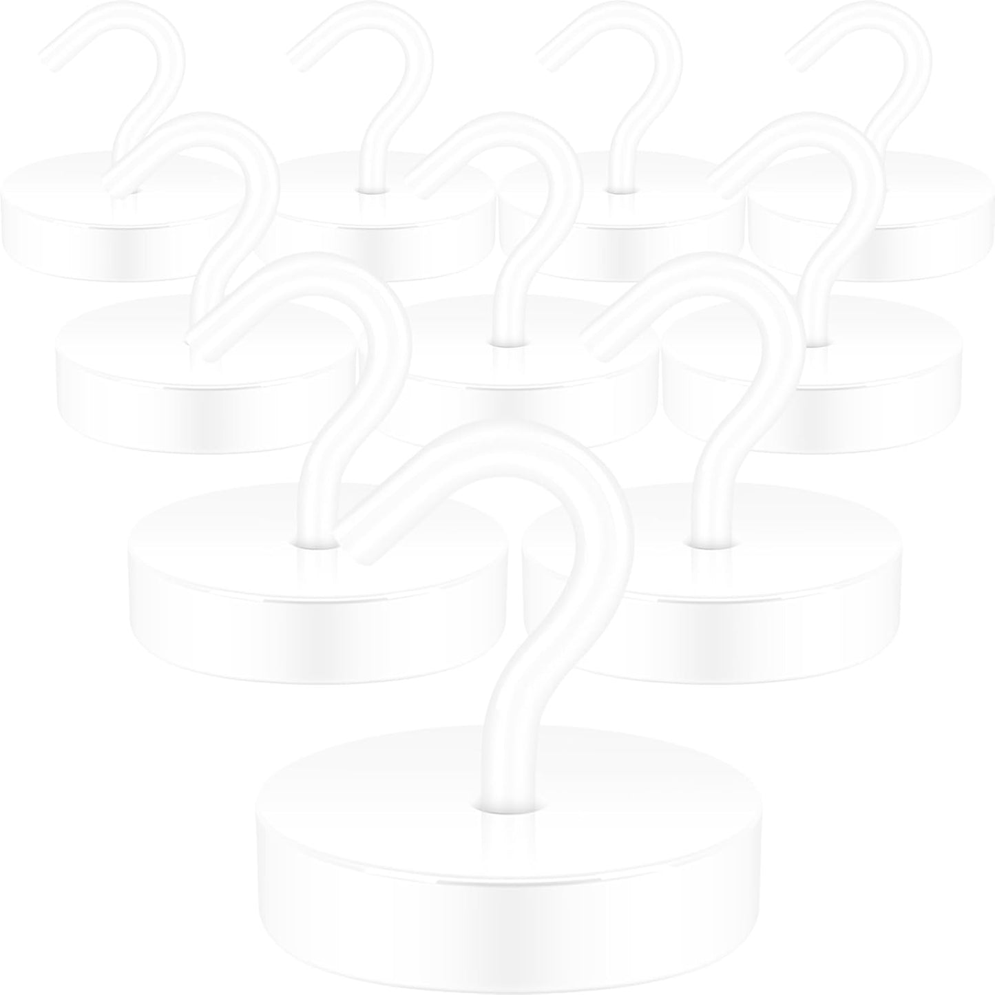 Neosmuk Magnetic Hooks, Cruise Ship Essentials, 120lb+ Heavy Duty Magnetic Hooks for Cruise Cabins, Refrigerator, Grill, Hanging, and Travel | Extra Strong Must-Haves Magnet Hook,White,Pack of 10