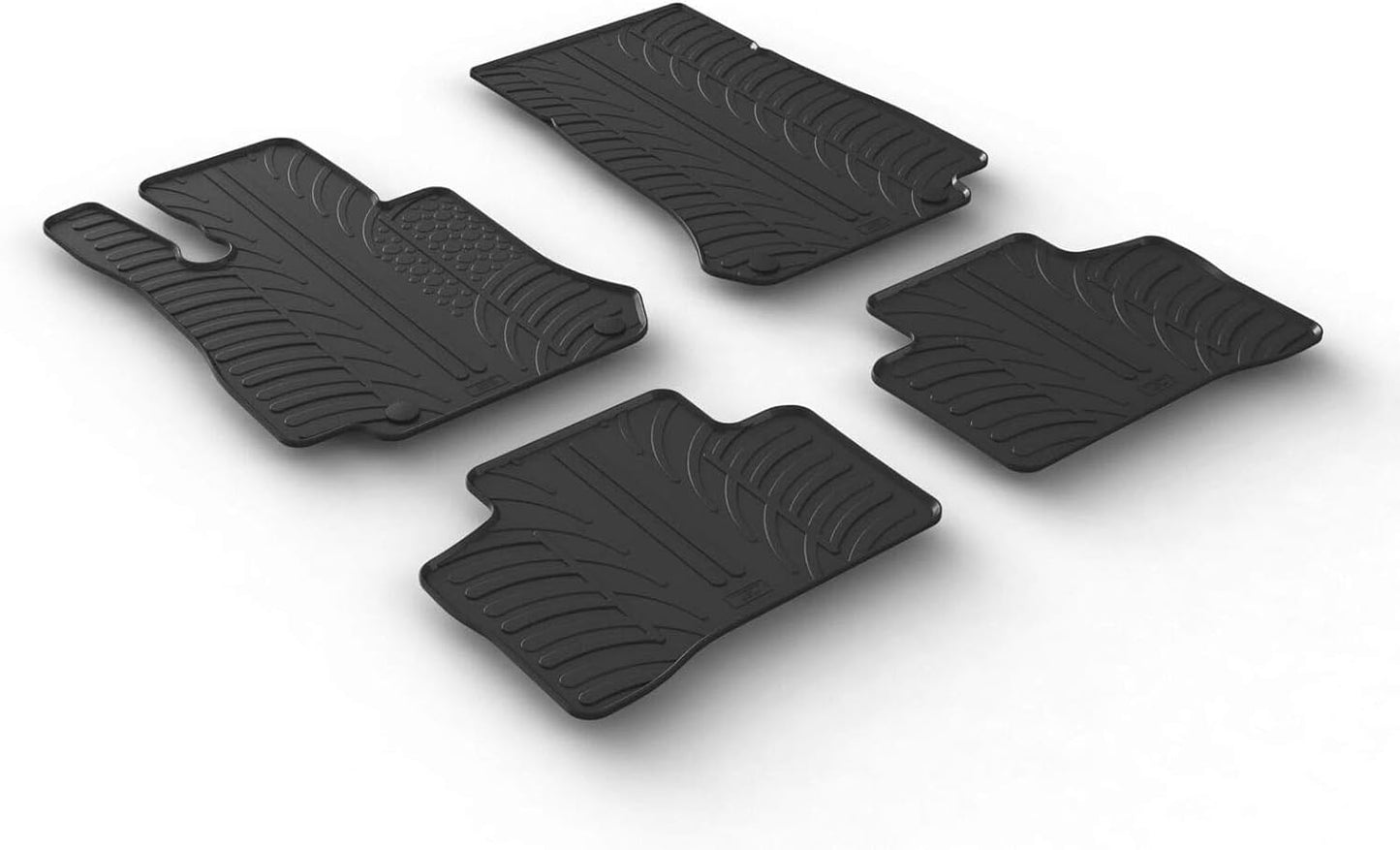 Gledring USA Custom Fit All-Weather Rubber Floor Mats Intended for Mercedes GLC (C253/X253) 2016-2021, No Trimming Required, Tailored Custom Fit, Protects from Rain, Mud, & Snow