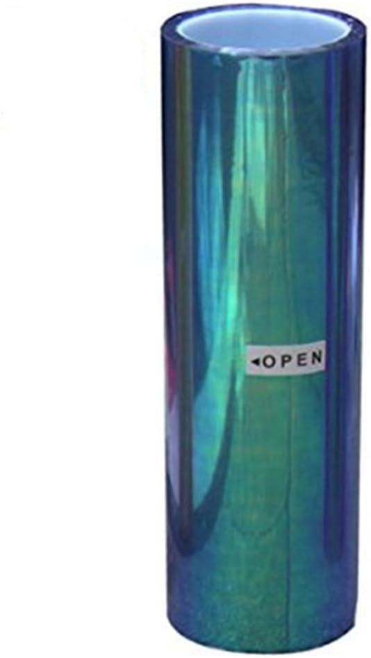 LED LIGHT 12 by 48 inches Self Adhesive Shiny Chameleon Headlights Tail Lights Fog Lights Films,Film Sheet Sticker,Tint Vinyl Film with Gift Knife and Hand Tool (Dark Blue)