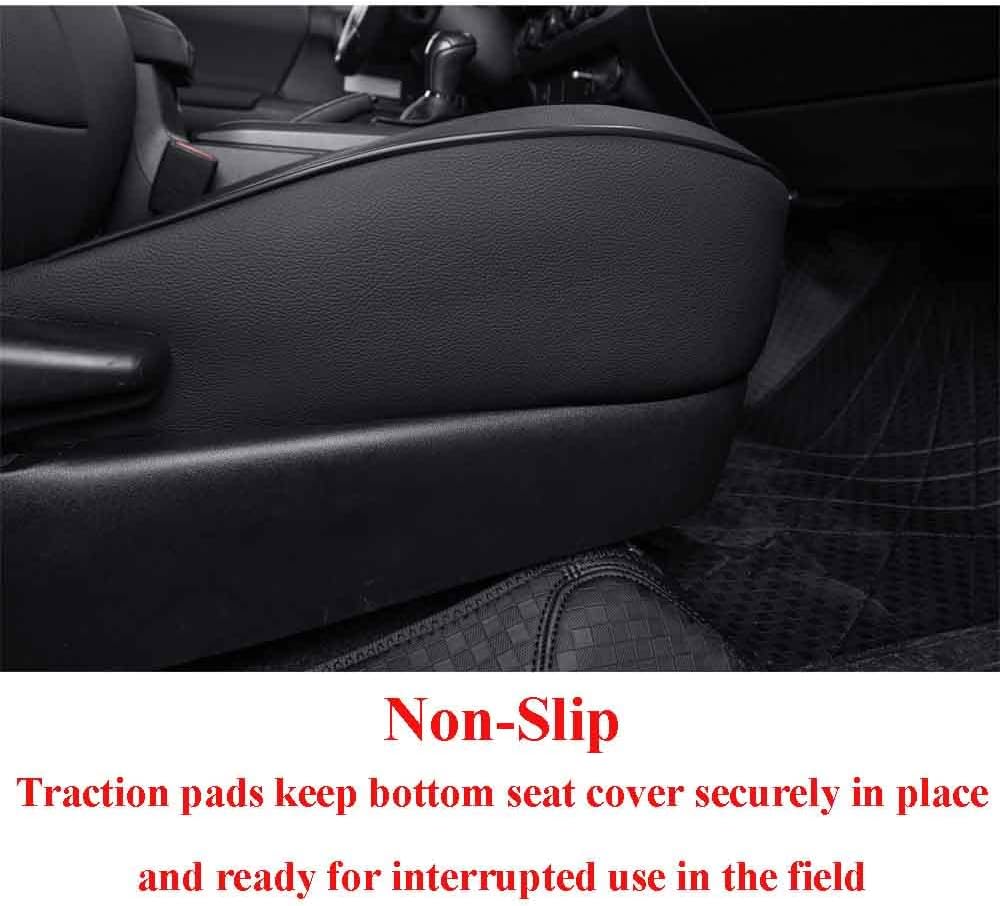 EKR Custom Fit Tacoma Car Seat Covers for Select Toyota Tacoma 2016 2017 2018 2019 2020 2021 2022 2023 Double Cab/Crew Cab -Full Set,Leather(Black)