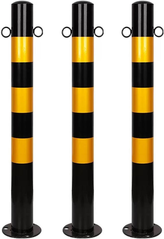 Safety Barrier Bollard for Driveways, Parking Bollard for Warehouse, Traffic Barricade Cones, Parking Stopper for Garage, for Construction Sites etc(Black (3PCS))