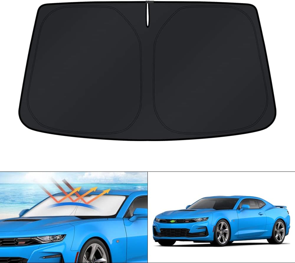 KUST Windshield Sun Shade for 2016-2024 Chevrolet Chevy Camaro Accessories Front Window Sunshade Sun Visor Protector Foldable Heatshield Blocks UV Rays Keep Your Car Cooler