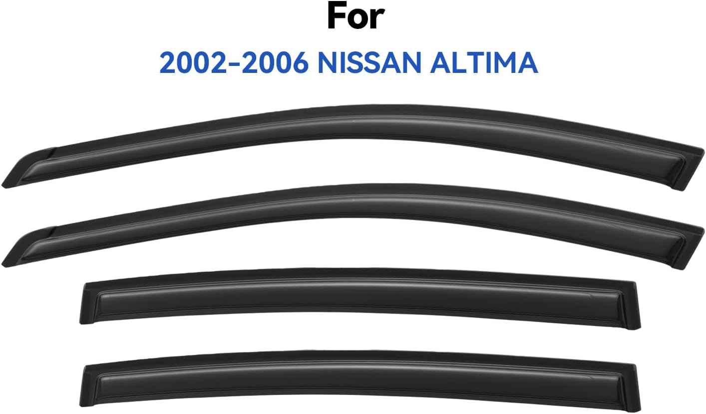 Window Visors Rain Guards for 2002 2003 2004 2005 2006 Nissan Altima, Out-Channel Window Vent Wind Deflectors Visors Shades for 02 03 04 05 06 Nissan Altima