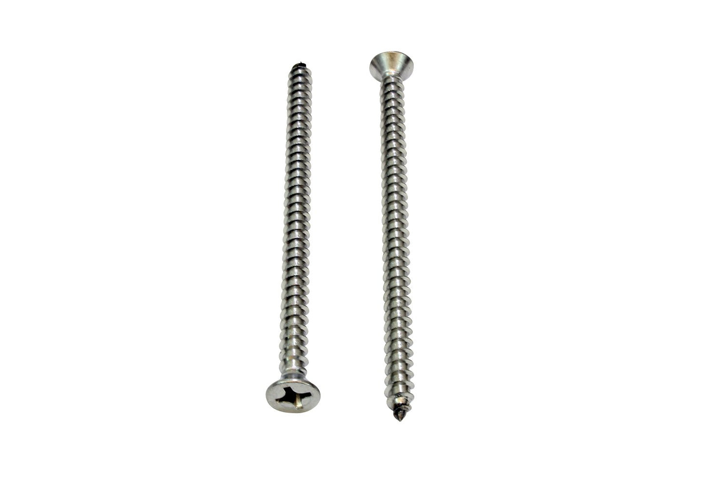Bolt Dropper #12 X 3-1/2'' Stainless Steel Flat Head Phillips Wood Screw, (25 pc), 18-8 (304) Stainless Steel Sheet Metal Screws - Type A Point, Plain Finish