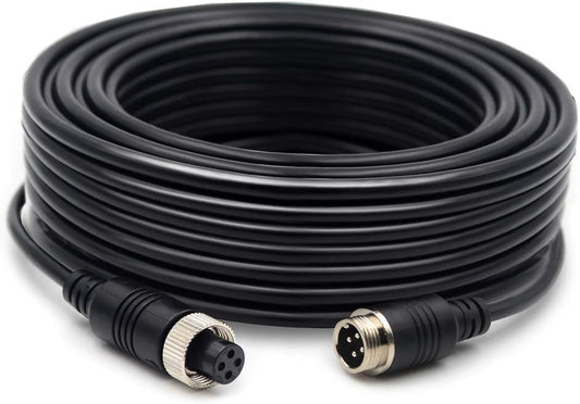 34FT Backup Camera Extension Cable - 4Pin Aviation Video Cable for Car Rear View Camera Systems