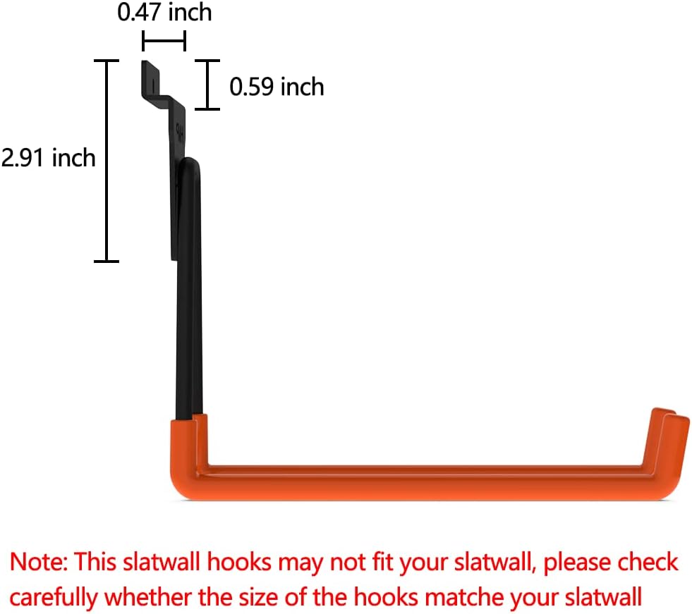 Intpro Slatwall Hooks Slatwall Accessories Utility Hooks Garage Storage Tool Organizer Large Heavy Duty Garage Panels Hooks for Ladders Bulk Items