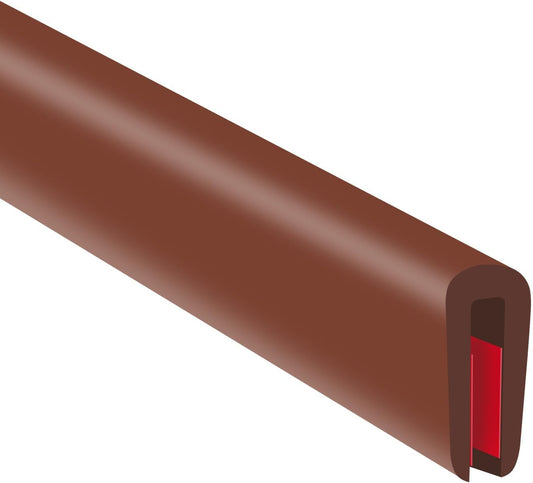 Rubber Edge Trim, Flexible Edge Trim for Sharp Edge, 1/16" U Channel Edge Protector, Self Adhesive Edge Guards for Car Doors and Sheet Metal Parts, 10Ft, Brown Color