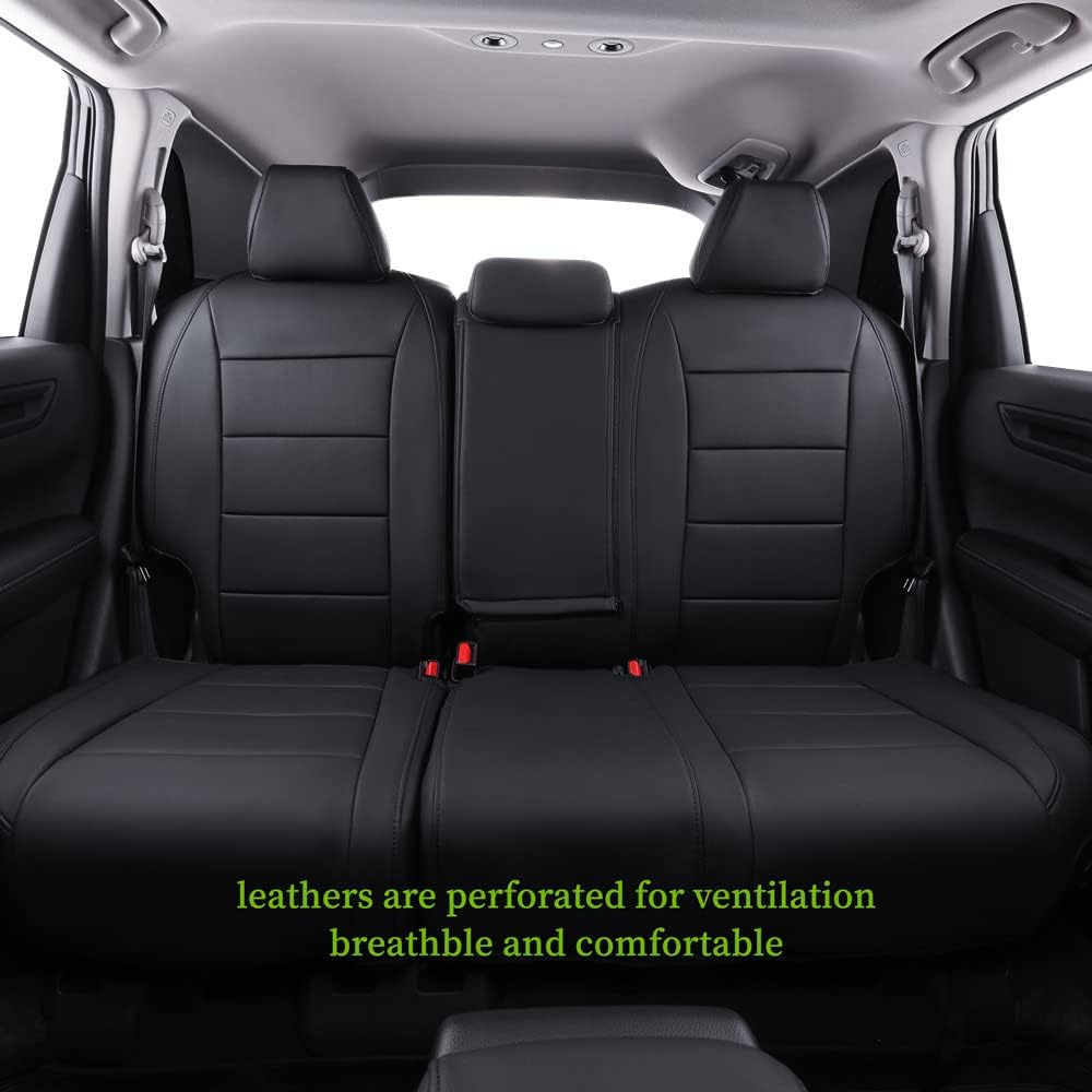 coverdream Custom Seat Covers Compatible with Select Honda CRV 2015 2016 Models - Leatherette (Black,Full Set)