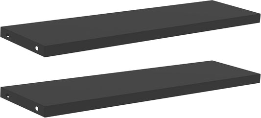 DWVO 2-Pack Metal Storage Shed Shelves, 51" x 13.8" Waterproof Shelves with 8 Screws, Compatible with 59 Cu. Ft. Outdoor Tall Storage Shed, 77 lbs Capacity, Easy to Assemble, Black