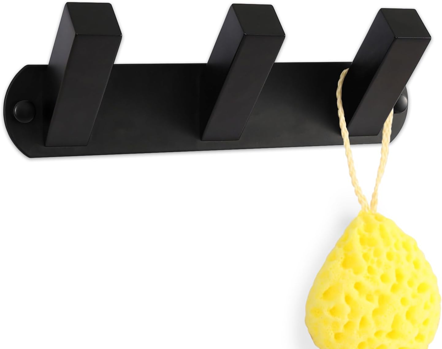 NINETREX Coat Rack Wall Mounted, Black Metal Coat Rack with 3 Coat Hooks Heavy Duty Coat Hanger Hooks Bag Hat Towel Rack for Entryway, Bathroom, Bedroom, Kitchen, and Hallway(Black,Square)