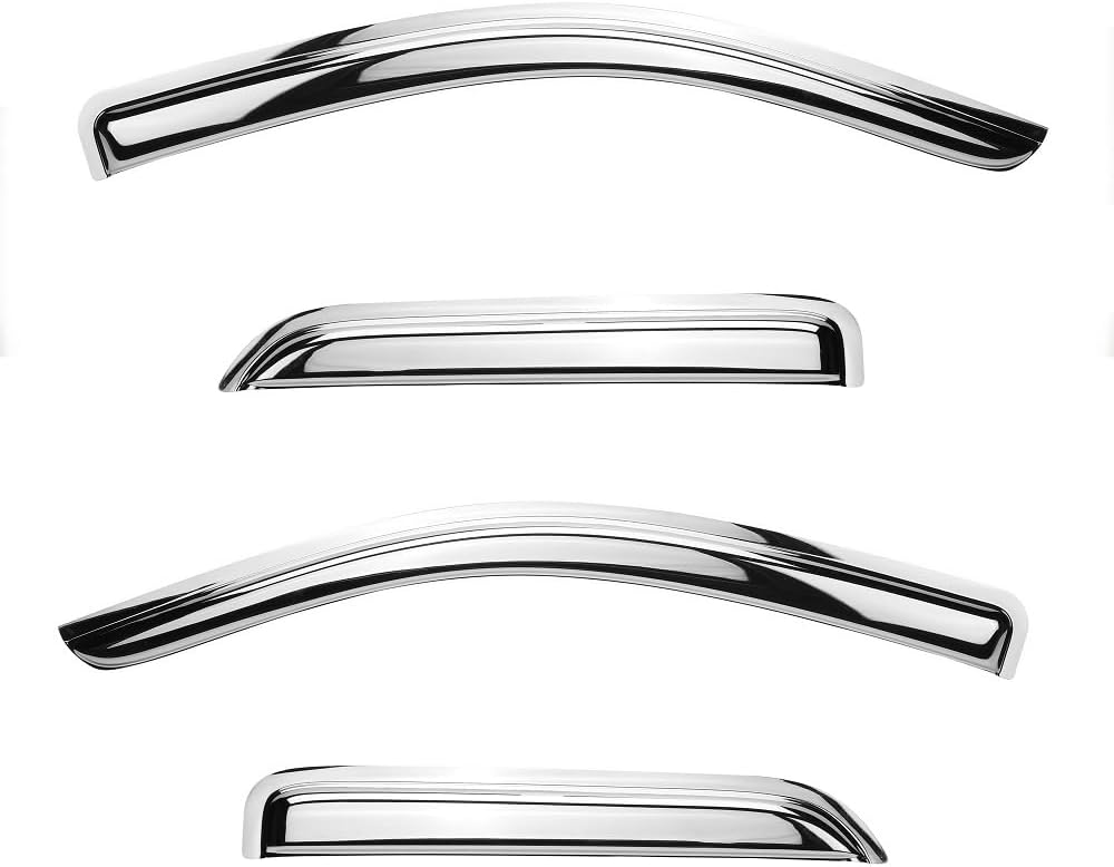 Chrome Side Window Visor Wind Vent Deflector fit for 2011-2022 Dodge Durango,4pcs Outside Mount Style Shade Sun Rain Guards Set 94267Y