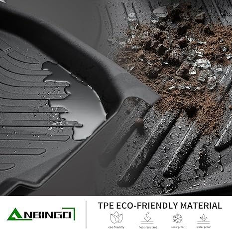 ANBINGO®-Floor Mats Custom for Dodge Challenger RWD 2015-2023 All Weather Challenger RWD Mats Protection TPE Automotive Challenger RWD Floor Mat Fits Full Set Accessories, Black