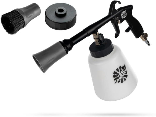 The Rag Company - Ultra AIR Blaster Plus - Deep Clean Interior Detailing Tool; Air and Liquid Combo; Durable Metal Design; Trigger Operated - Black