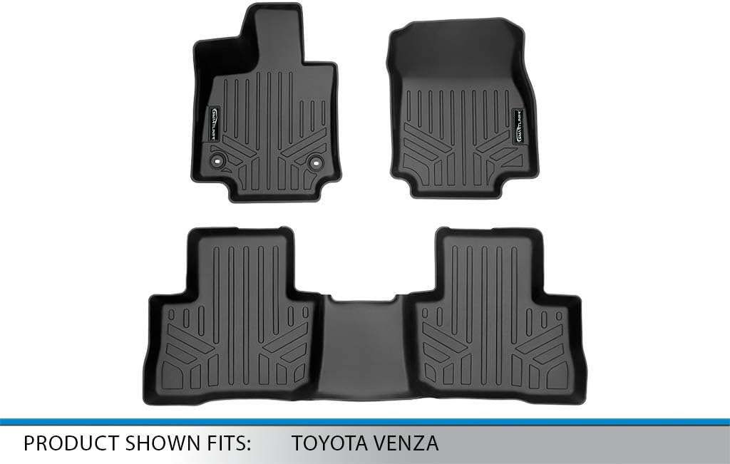 SMARTLINER Custom Fit All Weather 2 Row Floor Mats Liner Set Compatible with 2021-2024 Toyota Venza