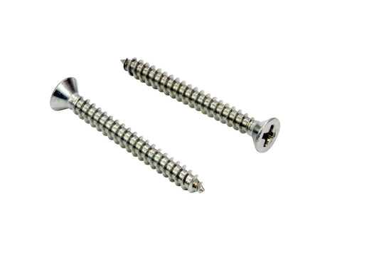 Bolt Dropper 100 Pack #4 x 1in Wood Screw - Stainless Steel Screws with Flat Head Phillips Drive - 18-8 (304) Corrosion-Resistant Screws for Indoor or Outdoor Wood Use