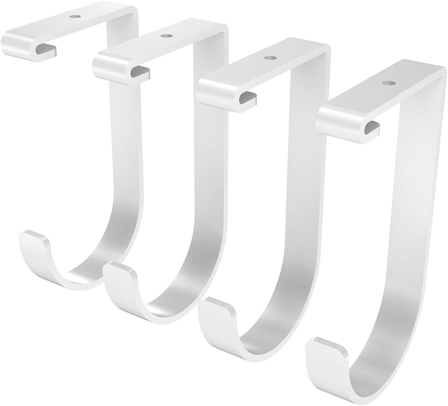 FLEXIMOUNTS 4 Pack Add On Storage Flat Hook Accessory for Garage Ceiling Rack and Wall Shelving, Max Weight Capacity up to 50lbs, White
