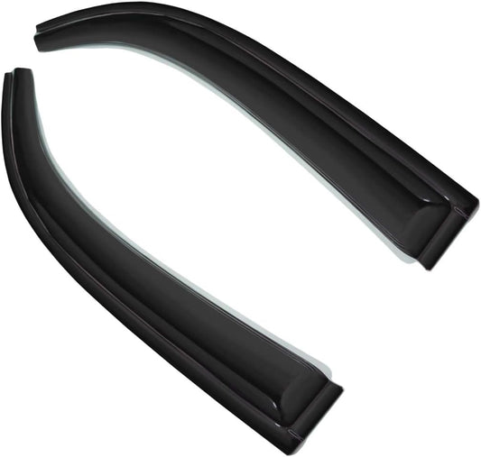 2pc 3D Sun Rain Guard Window Visor Wind Deflector Compatible with Chevy Colorado GMC Canyon Extended Cab Smoke