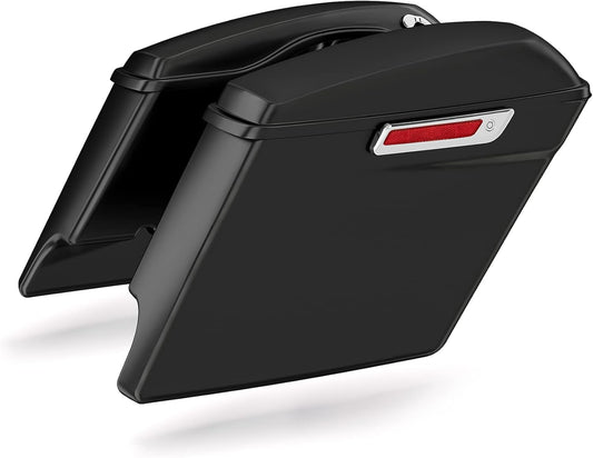 XFMT Motorcycle Matte Black 5" Extended Stretched Hard Saddlebags Saddle Bags For Harley Touring Road King Street Glide Road Glide Electra Glide Ultra Classic 2014-2023