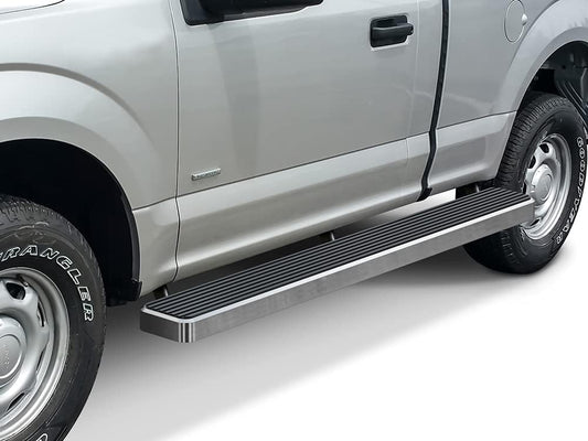 APS Wheel to Wheel Running Boards 6in Compatible with Ford F150 2015-2025 Regular Cab 6.5ft Bed & F-250 F-350 Super Duty 2017-2025 304 Stainless Steel (Nerf Bars Side Steps Side Bars)