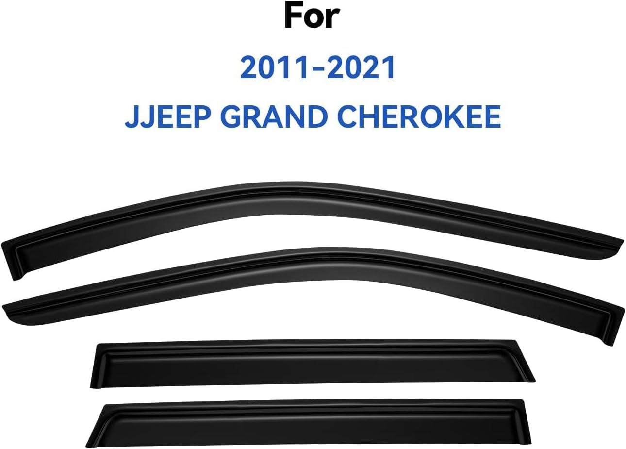 Window Visors Rain Guards Shield for 2011-2021 Jeep Grand Cherokee, Out-Channel Window Vent Wind Deflectors Visors Shades for 11-21 Grand Cherokee (Not for Grand Cherokee L)
