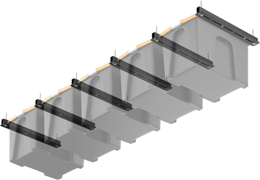 Ultrawall Overhead Garage Storage Rack, Heavy Duty Ceiling Storage Rack, 26 Inch Adjustable Ceiling Bin Storage System, 6 Sets for 5 Bins