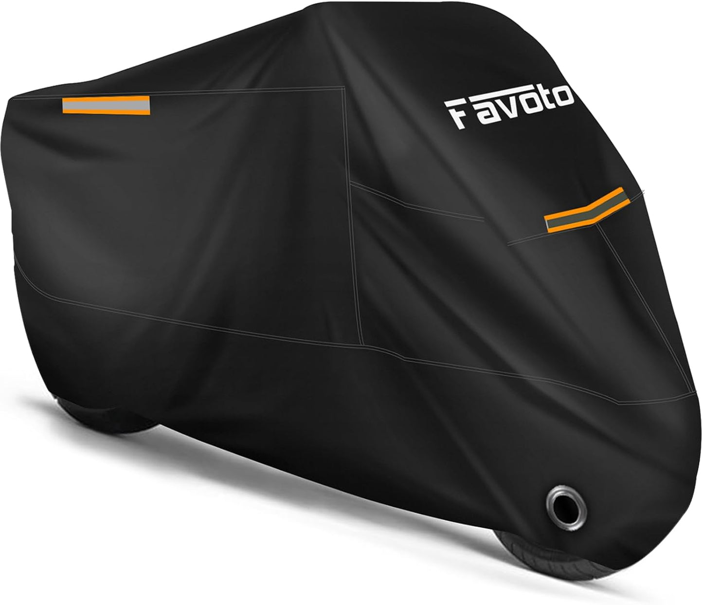 Favoto Motorcycle Cover Waterproof All Weather Universal Fits up to 108 inches Motorcycles with 3 Night Reflectors Lock-Hole Carrying Bag, Windproof Dustproof Sun Outdoor Protection