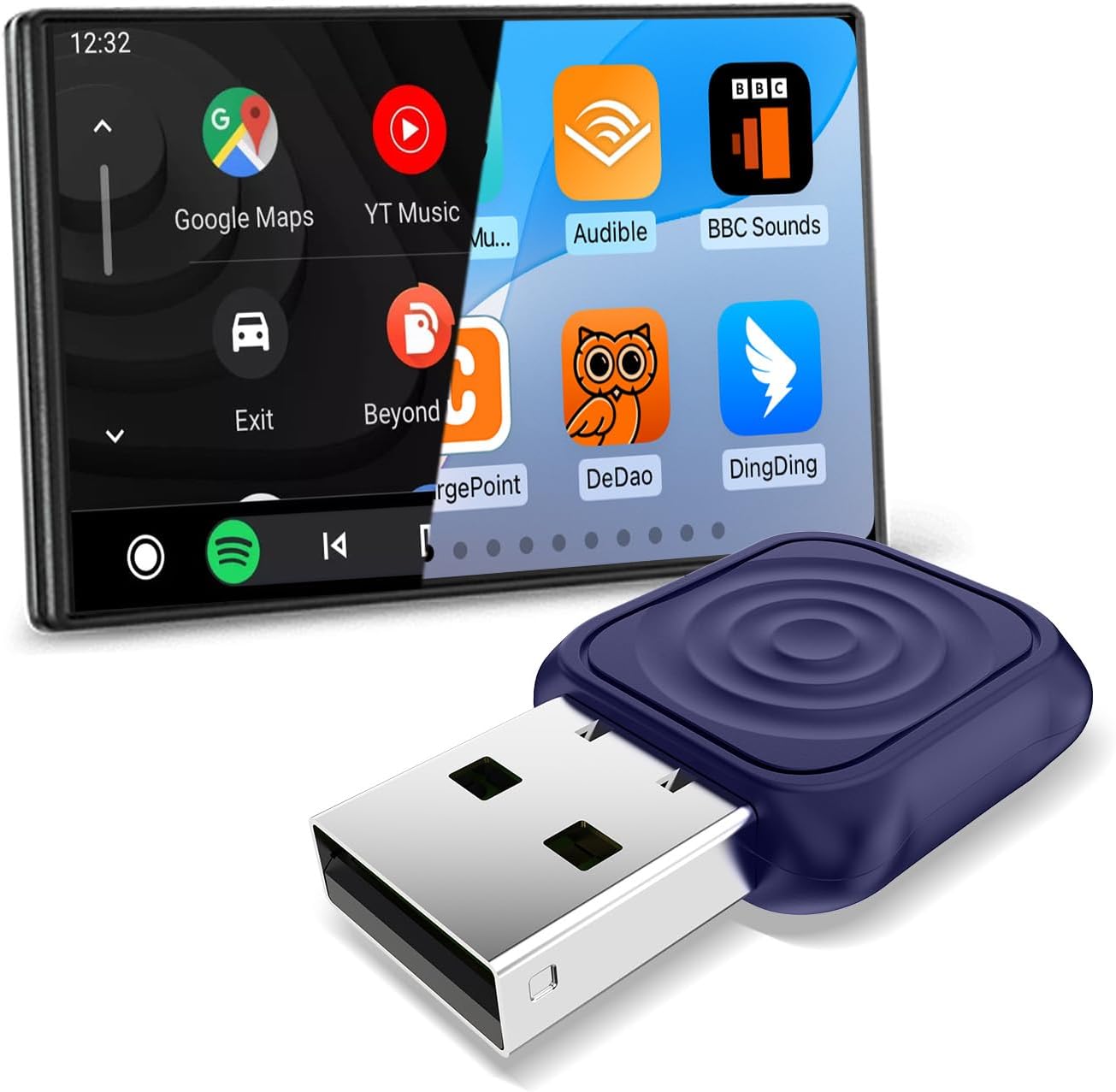 CarlinKit MiNi Ultra Wireless CarPlay & Android Auto Adapter - Plug & Play USB-A/USB-C Upgrade for Wired Cars | Retains OEM Mic, Sound Quality & Controls | OTA Updates