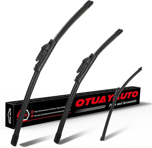 OTUAYAUTO Windshield Wiper Blades - Replacement for Porsche Macan 2015-2023, Front and Rear Wipers Set, Top Lock - 24"+20"+15" (Pack of 3)