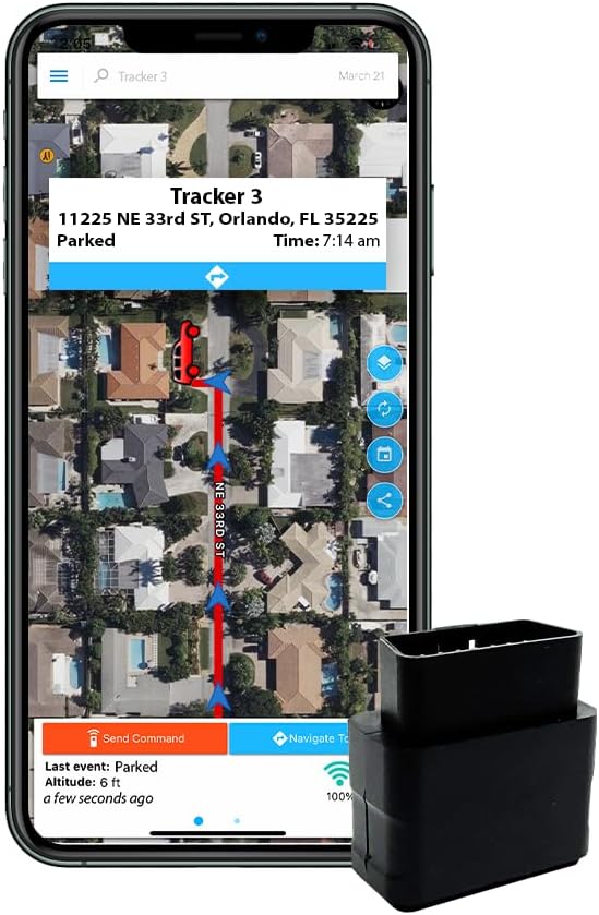 Optimus Plug-in GPS Tracker for Cars - Easy Installation - Harsh Driving Alerts - Reporting History and More - Extension Cable Included