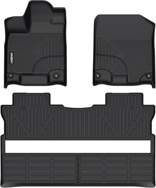 GINOWY-Floor Mats for Honda Ridgeline 2017-2023 2024 2025, TPE All Weather Protection Car Mats Custom Fit Ridgeline 2024 Floor Liners Anti-Slip Waterproof Automotive Accessories Black