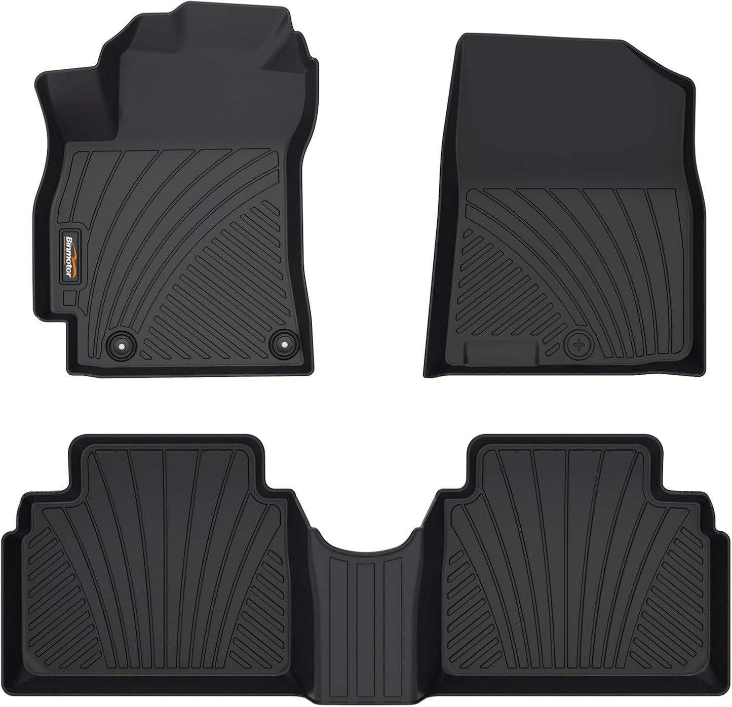 Binmotor- Floor Mats for Hyundai Elantra 2021-2025, Front & 2nd Row,TPE All Weather Car Accessories Mats Elantra, Custom Fit Floor Liners Waterproof, Nonslip