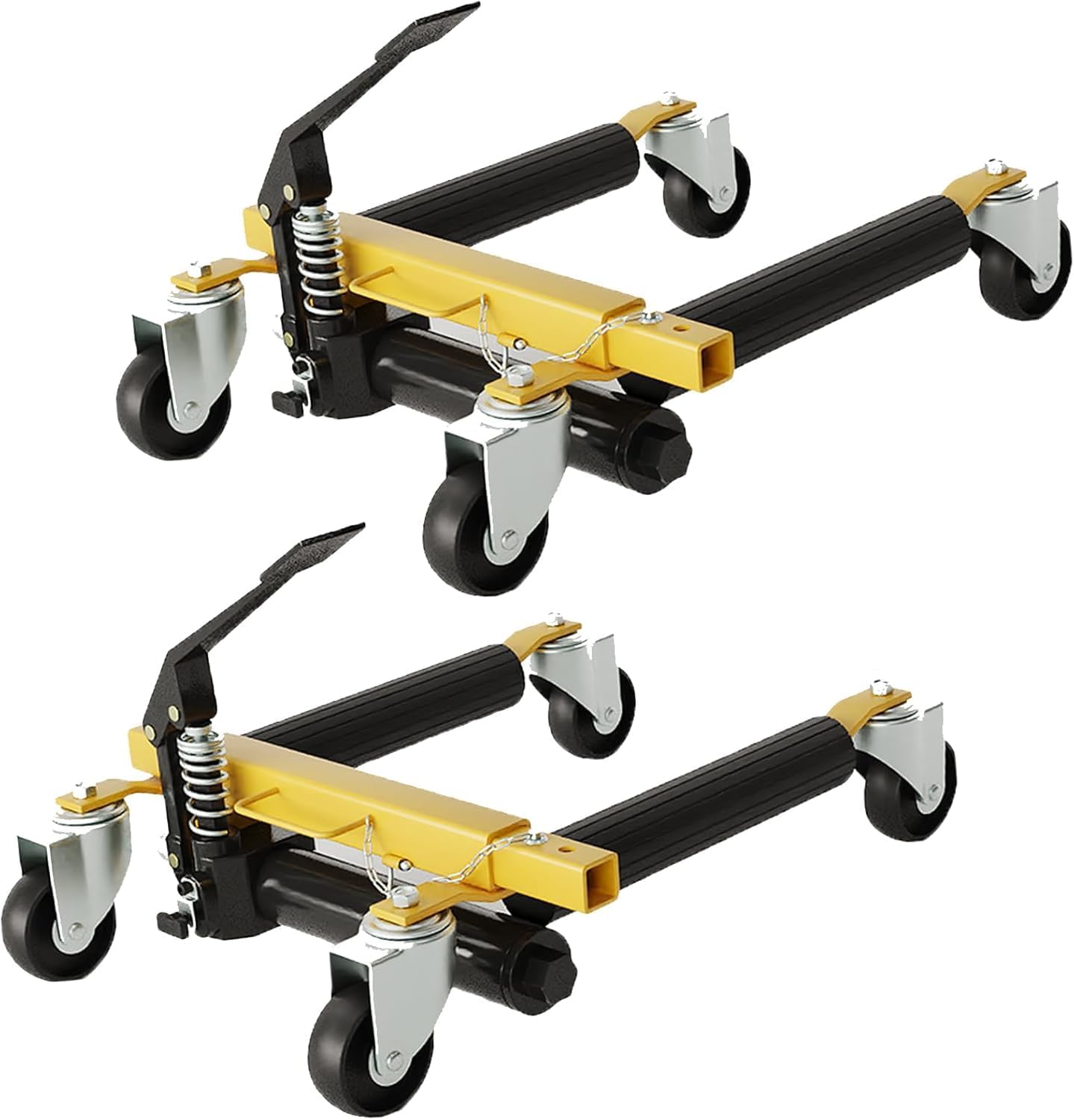 3000LBS Car Wheel Dolly Jack Set of 2, Hydraulic Tire Jack with Foot Pedal, 12'' Wheel Vehicle Positioning Skates for Auto Repair, Tire Moving, Garage, Car Trailer & Vehicle Lift