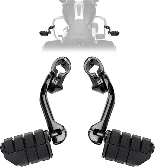 1.25" Highway Pegs Long Angled Pegs Adjustable for Harley Davidson Touring Road King Road Glide Street Glide Electra Glide Dyna Sportster Softail 1 1/4" Engine Guard Foot Peg, Black