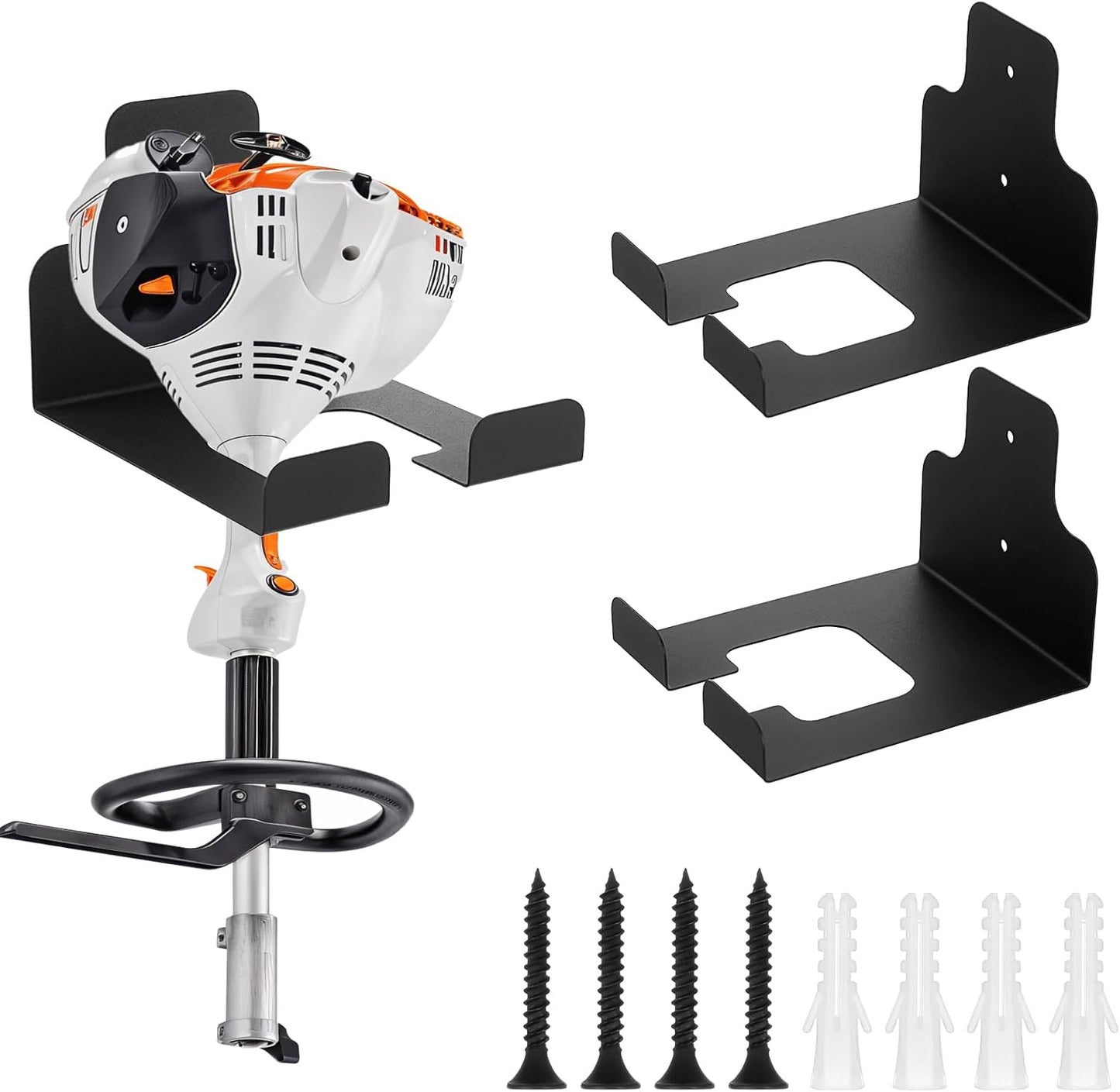 2 Pack Garage Organizer Trimmer Rack, Garden Power Tool Hanger Whackers Holder Wall Mounted for Grass Trimmer, Hedge Trimmers, Garage Trimmers, Garden Tools