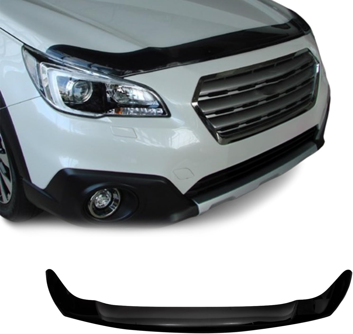 OMAC Front Bug Shield Hood Deflector Guard for Subaru Outback 2015-2019 Black Smoke