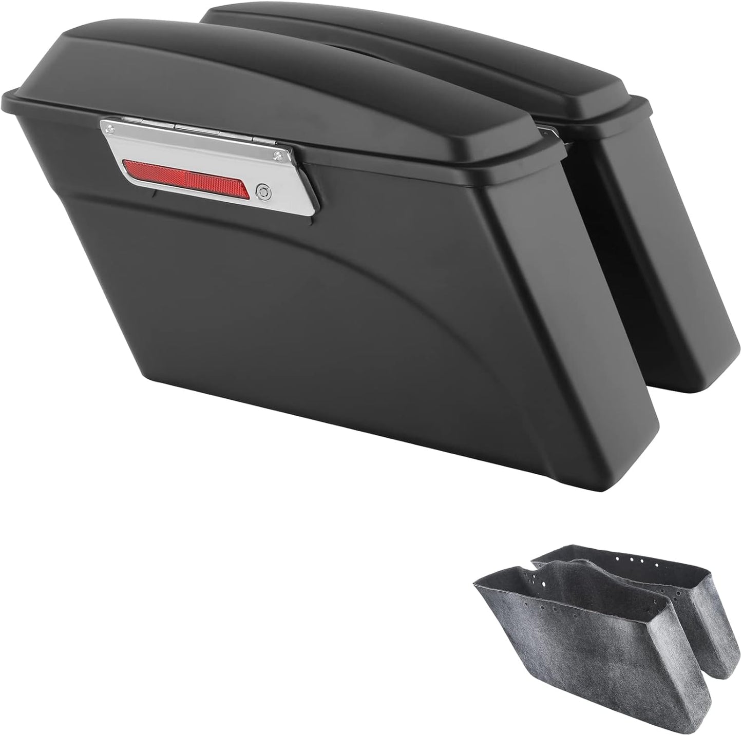 XFMT Motorcycle Saddlebags Matte Black Hard Saddle Bags Trunk For Harley Touring Road King Street Glide Road Glide Electra Glide Ultra Classic 1994-2013