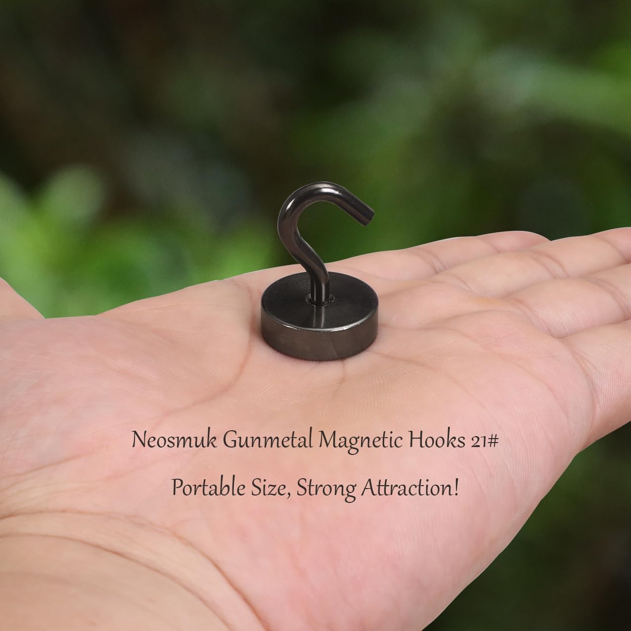 Neosmuk Magnetic Hooks, Cruise Ship Essentials, 40lb+ Heavy Duty Magnetic Hooks for Cruise Cabins, Refrigerator, Grill, Hanging, and Travel | Extra Strong Must-Haves Magnet Hook,Gunmetal,Pack of 10