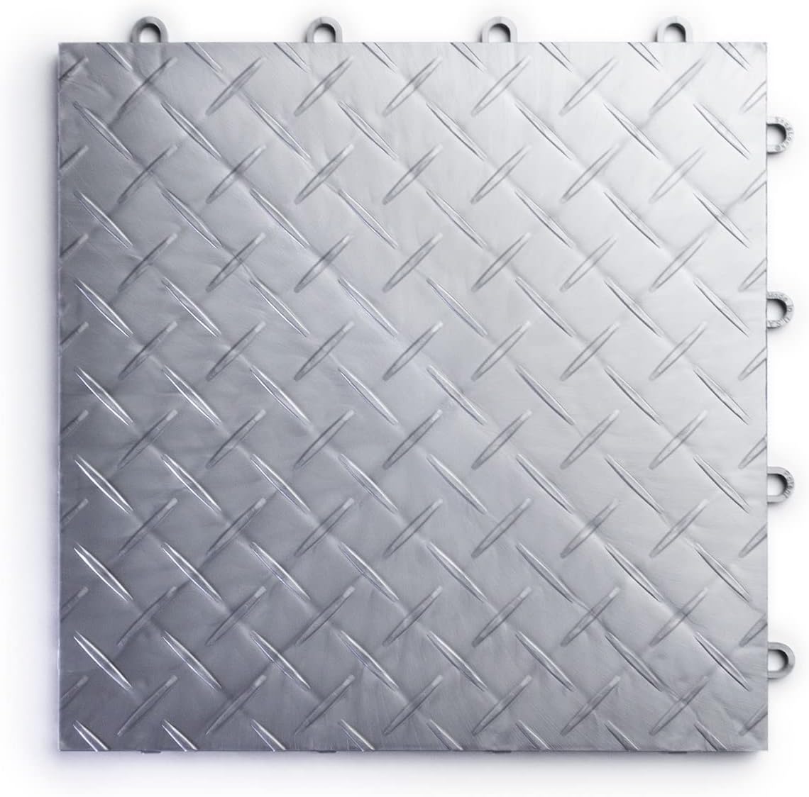 Big Floors RaceDeck Diamond Plate Design, Durable Interlocking Modular Garage Flooring Tile (Alloy, 24 Pack of 12 x 12" Tiles)