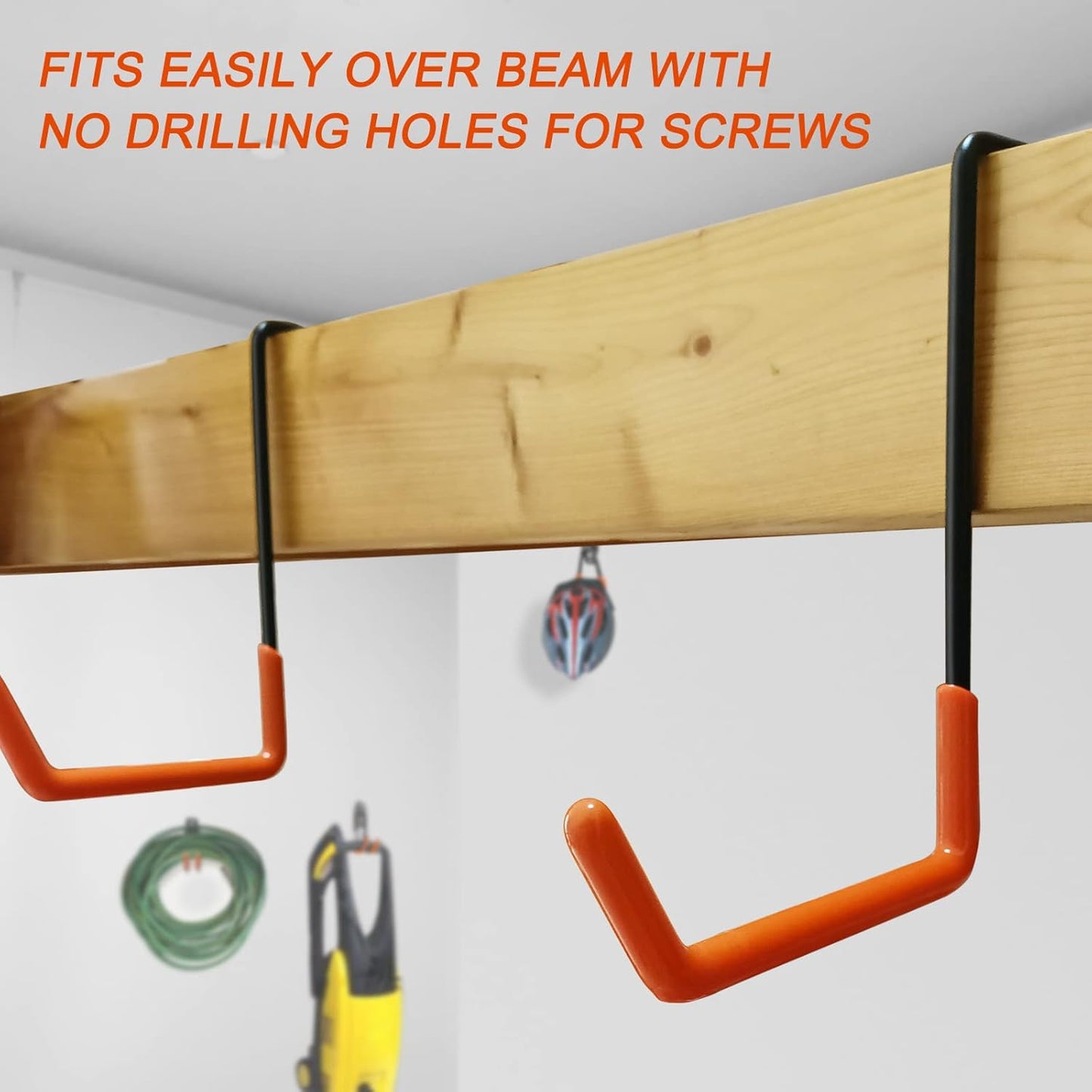 Rafter Hanger Large S Garage Hooks Bike Storage System Holder Organizer, with Non Slip Coating, for Organizing Hanging Basket, Ladders,Bicycle Wheel,Ropes and Bulk Items (6Pack, Orange)
